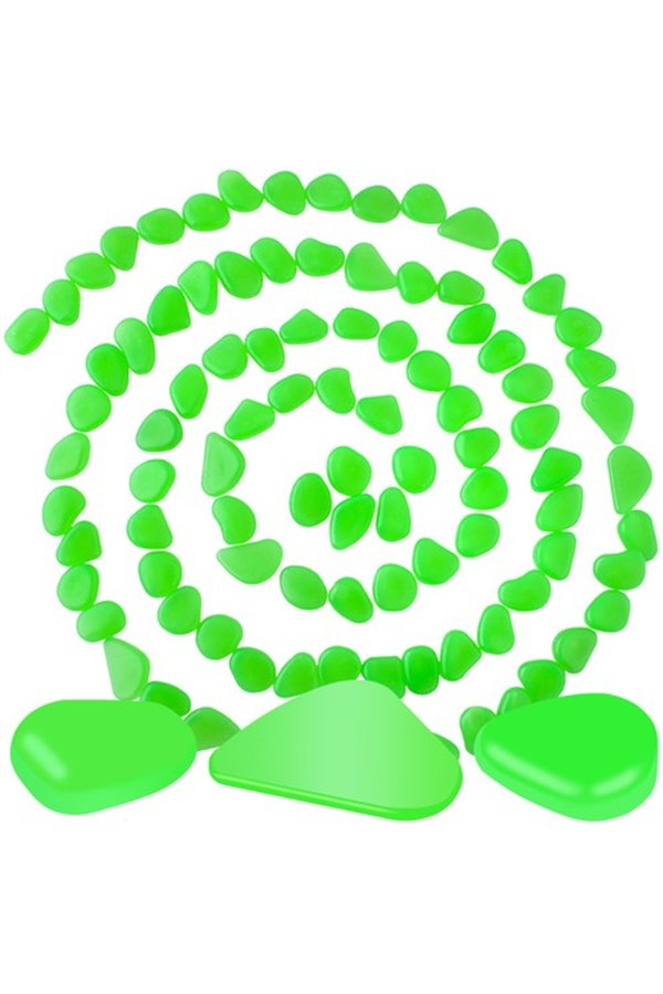 Luminous stones - set of 100 pieces green
