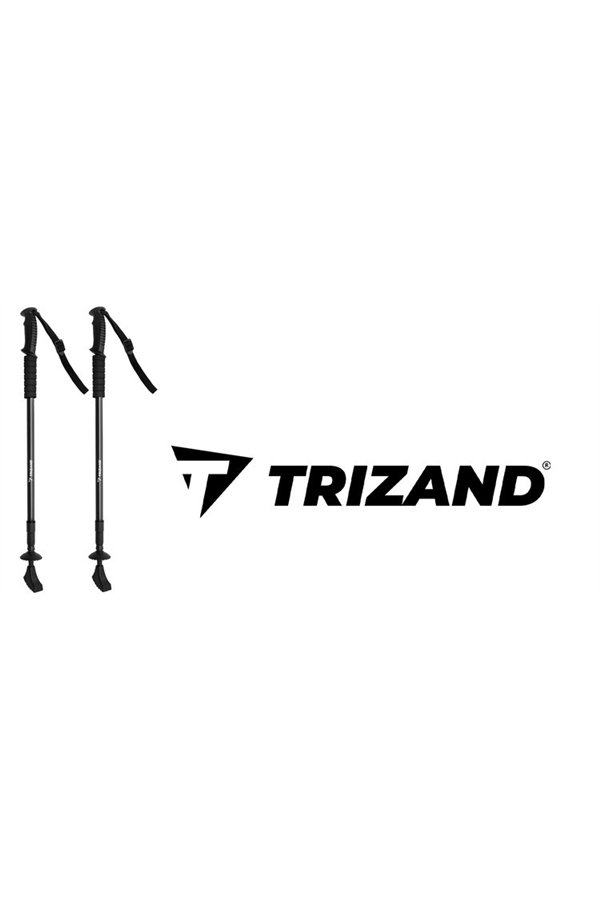 Melnas trekinga nūjas + aksesuāri - 2 gab. komplekts