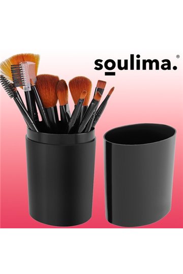 Makeup brushes 12 pcs black - set