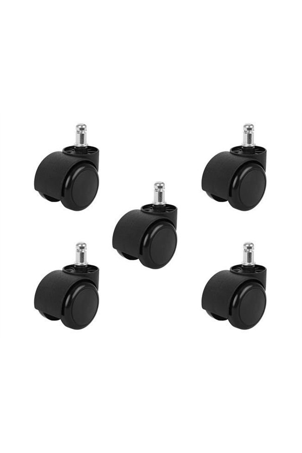 Office chair wheels - 5 pcs - black
