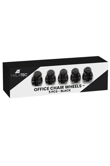 Office chair wheels - 5 pcs - black
