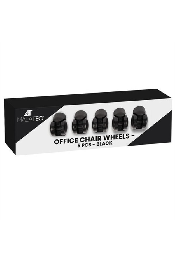 Office chair wheels - 5 pcs - black