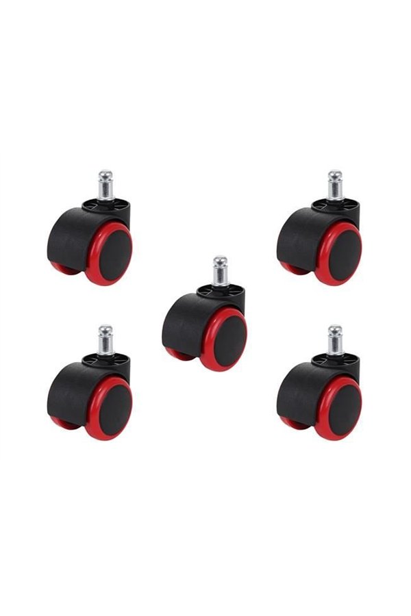 Office chair wheels - 5 pcs - red