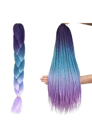 Synthetic hair braids ombre blue/purple W10342