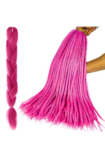 Synthetic hair braids - dark pink