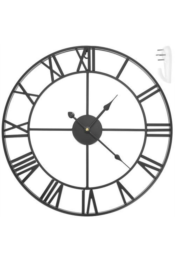 Retro wall clock - black