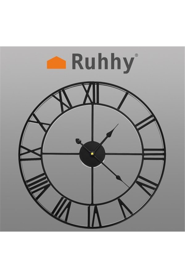 Retro wall clock - black