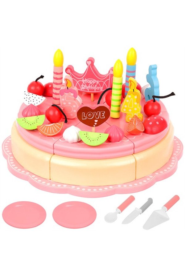 Wooden birthday cake