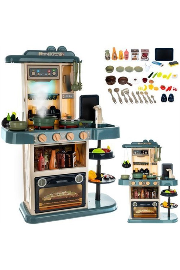 Žaislinė virtuvė 72cm mėlyna + pora