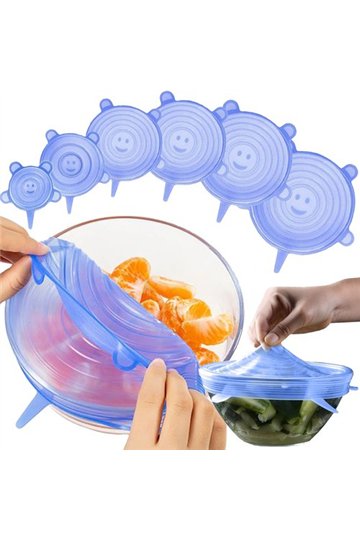 Silicone lids - set of 6