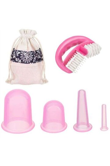 Chinese silicone cups with massager - set