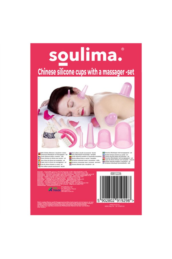 Chinese silicone cups with massager - set