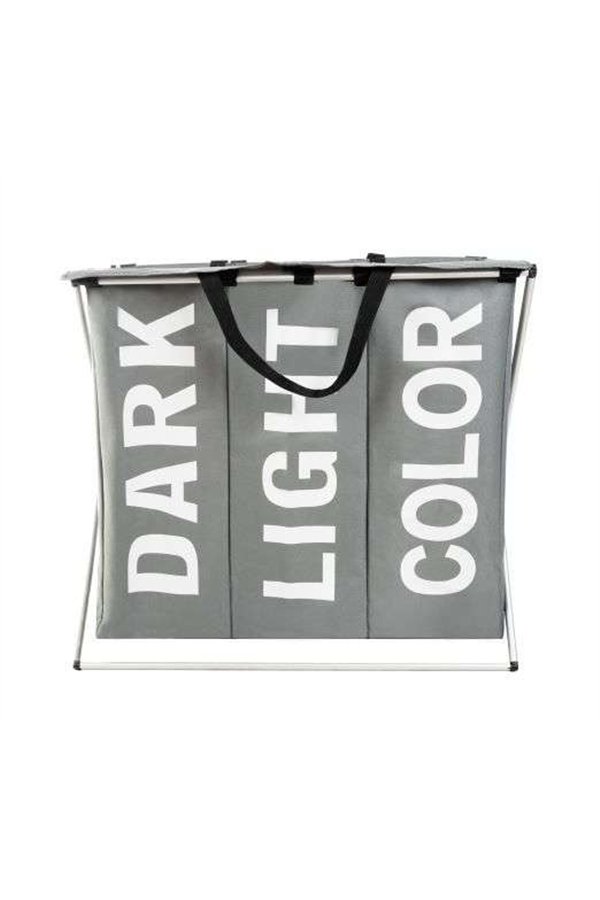 Laundry basket - 3 compartments on a foldable frame