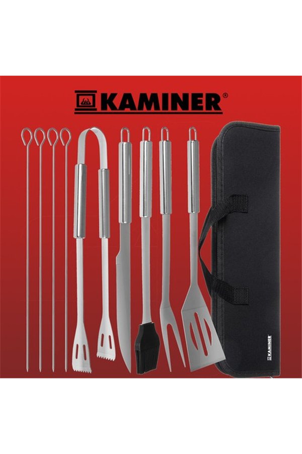 Barbecue tools - set of 9 accessories + case
