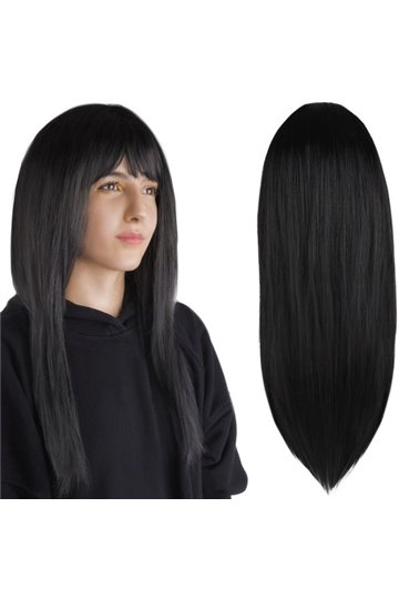 Long women&39s wig black P14833