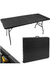 Sulankstomas sodo stalas, juodas, 180 cm
