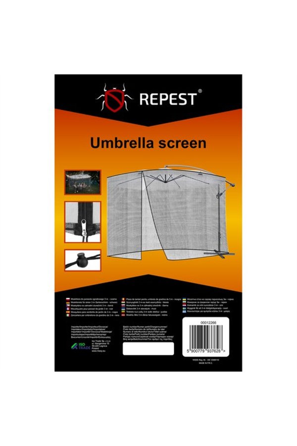 Mosquito net for garden umbrella 3m - black