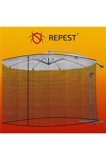 Mosquito net for garden umbrella 3.5m - black