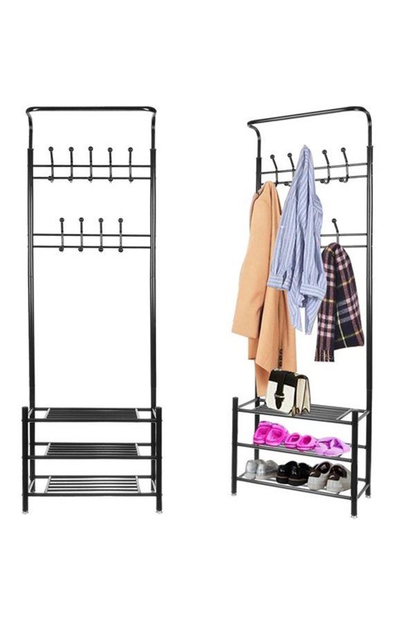 Clothes hanger - stand with shoe shelf 15744