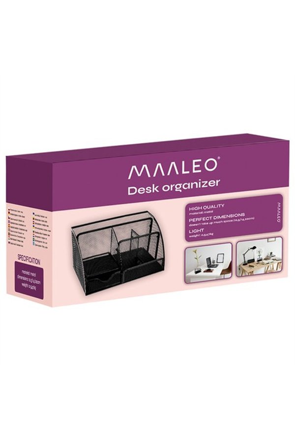 Desk organizer - 6 compartments - black