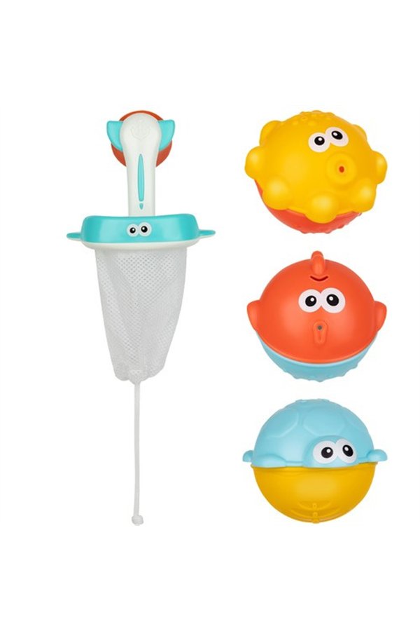 Bath toys with strainer