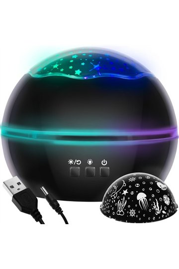 Night light with projector - black LP16857