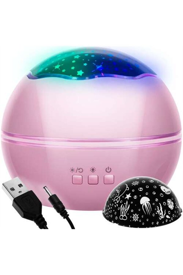 Night light with projector - pink LP16859
