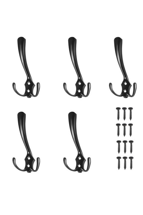 Black wall hanger - set of 5