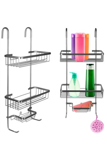 Hanging shower shelf - silver