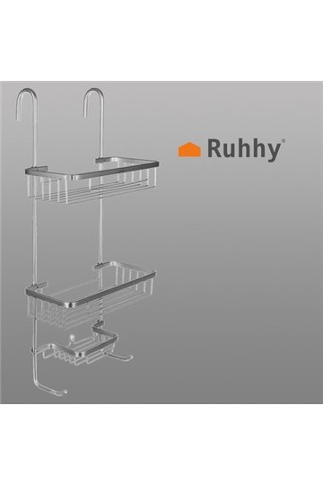 Hanging shower shelf - silver