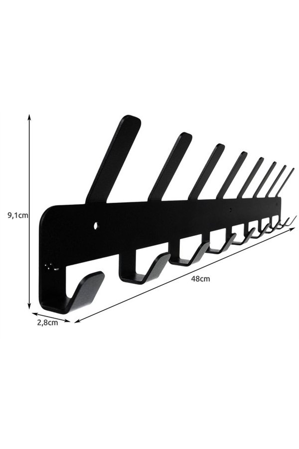 Wall hanger (17 hooks) - black