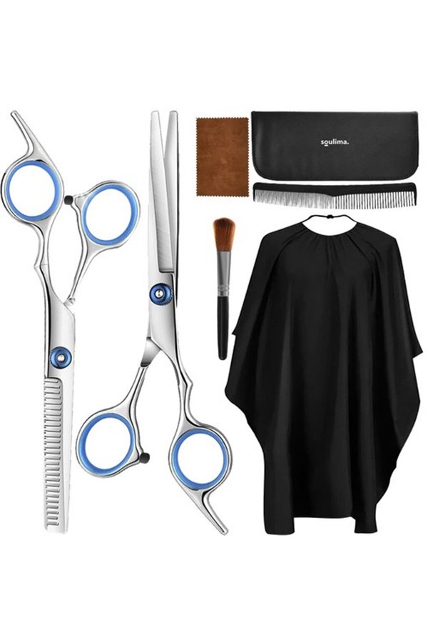 Kampaajan sakset 2 kpl + tarvikkeet