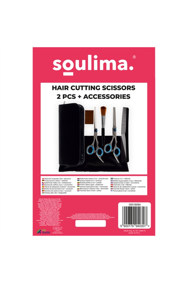 Hairdressing scissors 2 pcs + accessories
