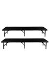 Folding garden table 180cm + 2 benches - black
