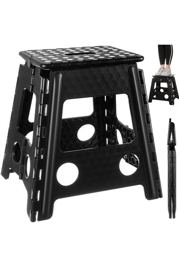 Folding stool black and white 39cm