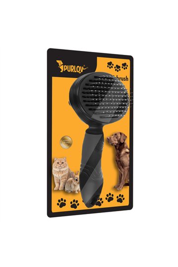 Self-cleaning fur brush