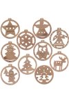 Wooden baubles - 10 pcs