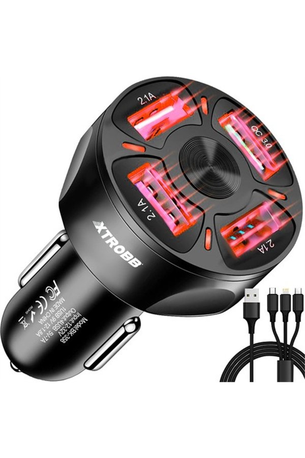 Car charger 4x USB + cable Xtrobb 19907
