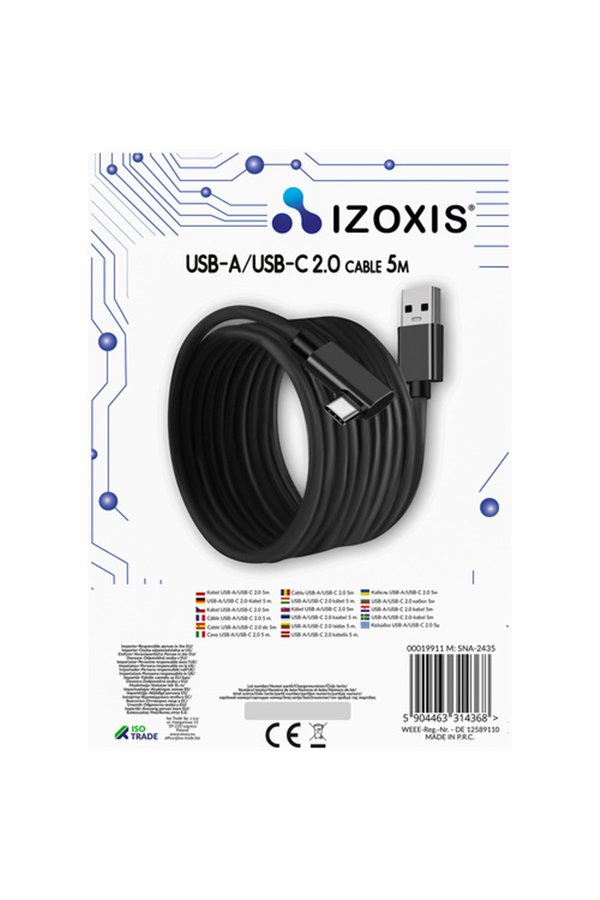 USB-A 2.0 5m C Izoxis 19911 laidas