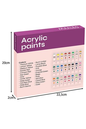 Acrylic paints 24pcs.- 12ml. Maaleo 20363