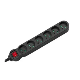 Strāvas virtene - 6 ligzdas ar Slēdzi MacLean MCE225 2300 W (1,5 m)