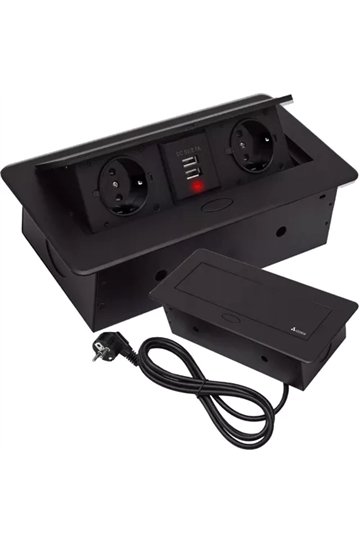 Galda virsmā paslēpta USB ligzda - dubultā Izoxis 21446