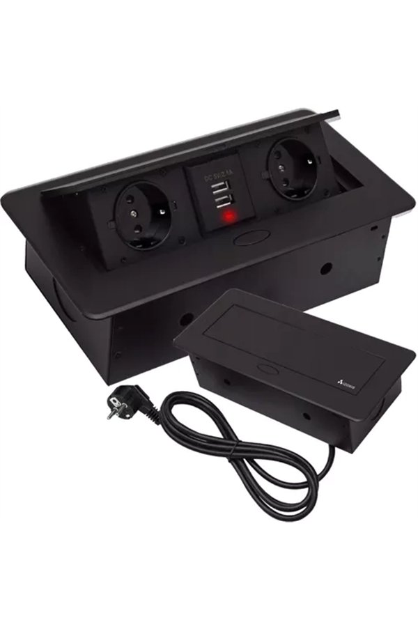 Galda virsmā paslēpta USB ligzda - dubultā Izoxis 21446