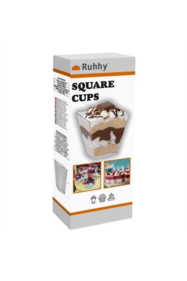 Square cups - 50pcs. 120ml Ruhhy 21164