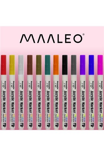 Acrylic markers - set of 12 Maaleo 21648