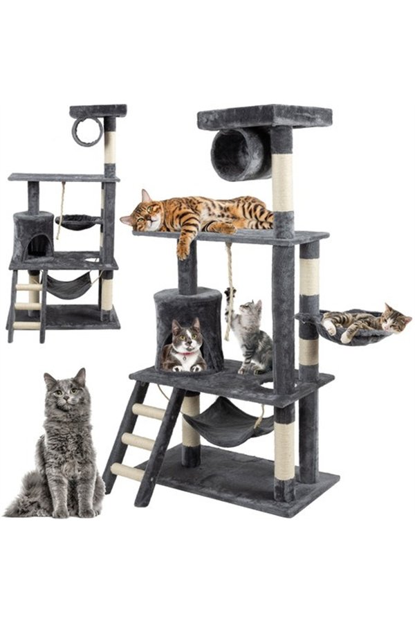 Cat tree 141cm gray Purlov 21713