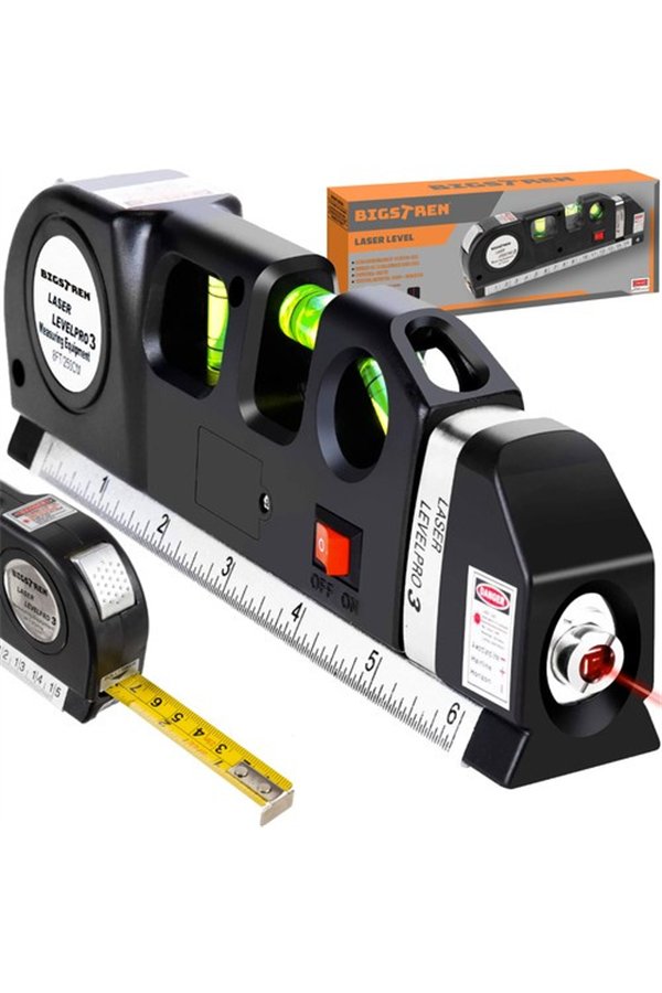 Laser level with tape measure 250cm Bigstreen 21747