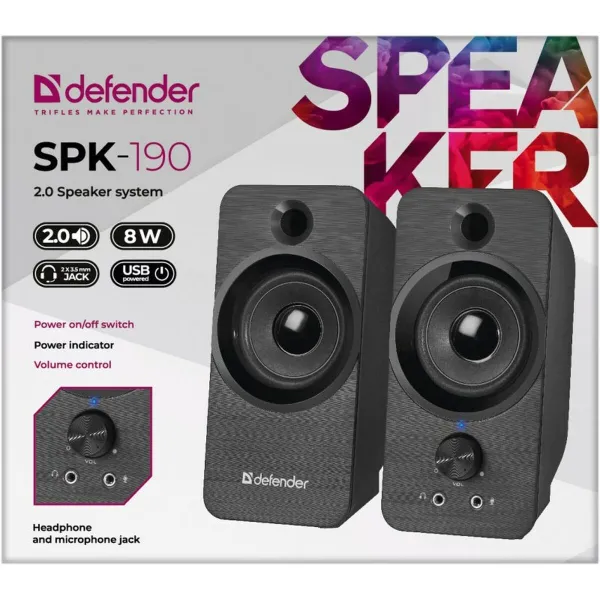 Speakers Defender SPK-190 Black 8 W