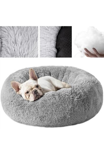 Hairy dog bed gray 22759