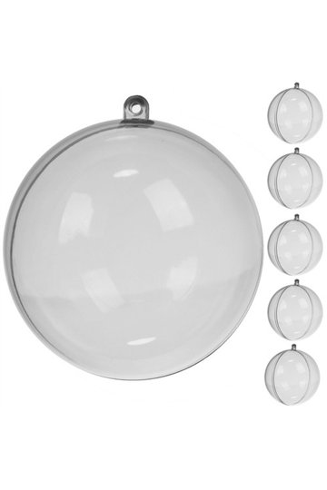 Transparent baubles 10cm - set of 5 Ruhhy 22276